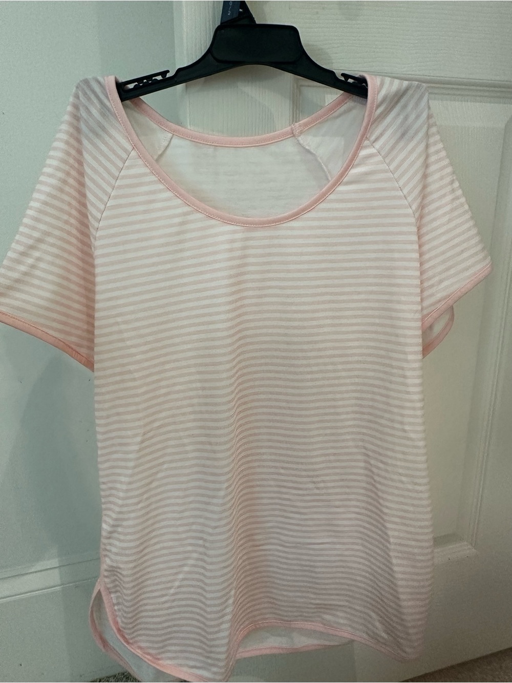 Soft Pink Striped Pajama Set - Short Sleeve Top & Shorts - Picture 2 of 5